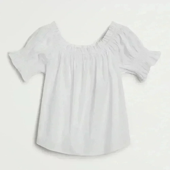 NWT MANGO Manuela Blouse Off the Shoulder Puff Short Sleeve White Top US Size 6 - Picture 4 of 11